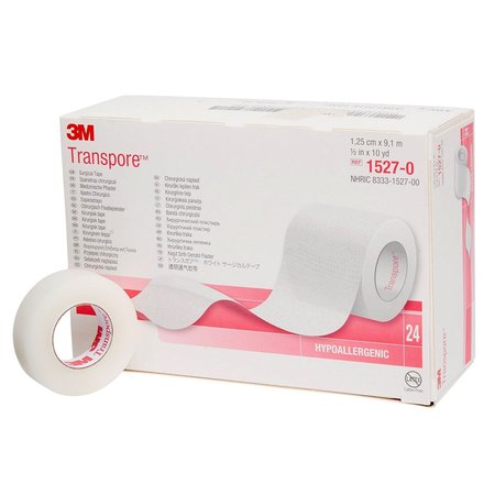 3M Medical Tape Transpore 12 x 10 yds Transparent, 24Box 1527-0